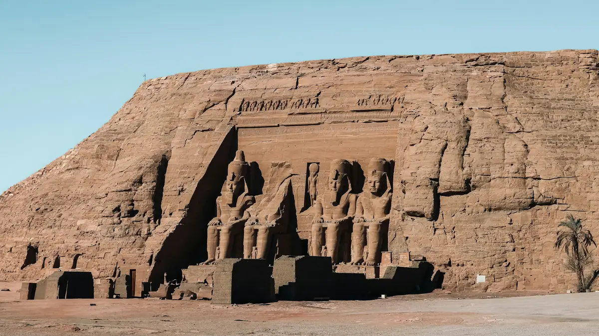 The great temple of Abu Simbel and the statues of Ramesses II