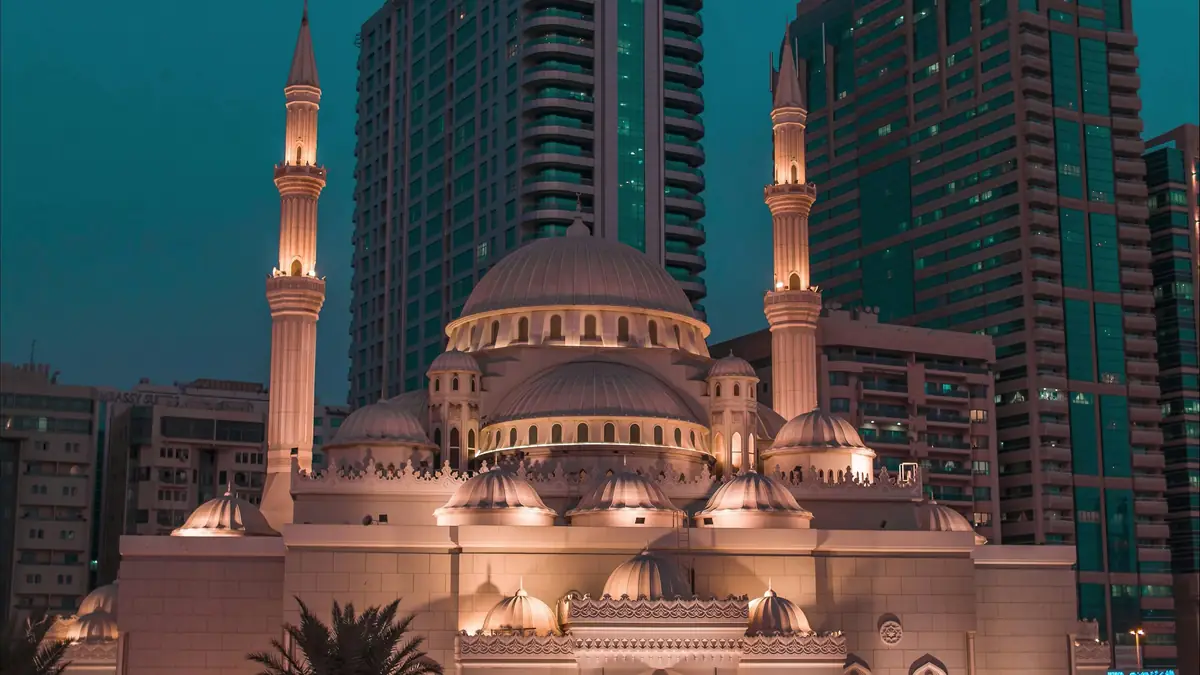 مساجد الشارقة وقت الغروب