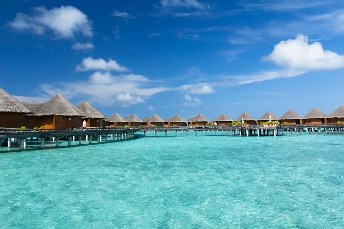 Overwater villas in the Maldives